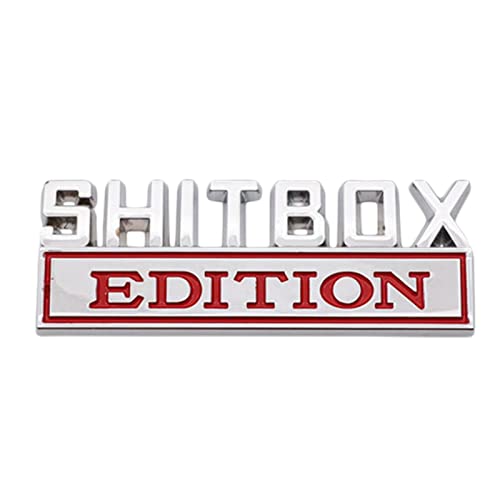 adawd Emblema di edizione SHITBOX 1x3D GranDimensione, Auto ABS, Adesivi carrozzeria laterale Coda Auto, decalcomania adesivo veicolo per camion