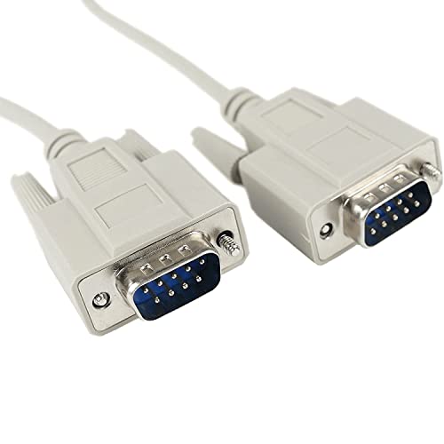 CABLEPELADO Cable Serie RS232 DB9 | Impresora y comunicaciones | RS232 DB9 Macho a Macho | 9 Pines | Beige | 1.80 Metros