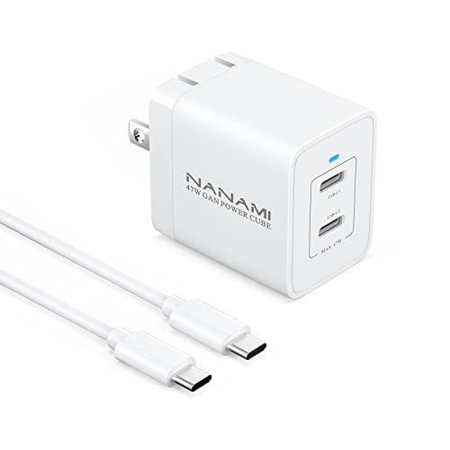 NANAMI 45W 充電器 - USB-C 2ポート 折りたたみ式プラグ (PD3.0/PPS/QC4+/SCP/FCP規格対応/PSE技術基準適合) GaN Ⅲ (窒化ガリウム) 採用 超小型 iPhone 15 Galaxy S23 Ultra Xperia Pixel iPad Pro MacBook Air PC iWatch/Switch 全種類機器対応 ホワイト NANAMI 45W 充電器 - USB-C 2ポート 折りたたみ式プラグ (PD3.0/PPS/QC4+/SCP/FCP規格対応/PSE技術基準適合) GaN Ⅲ (窒化ガリウム) 採用 超小型 iPhone 15 Galaxy S23 Ultra Xperia Pixel iPad Pro MacBook Air PC iWatch/Switch 全種類機器対応 ホワイト