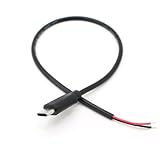 EAHOSUCC 0.3M/1FT 22AWG USB Type C Male Pigtail,5V 3A Singe USB C to 2 Pin Bare Wire Open End Cable Cord DIY for USB C Equipment Installed(Red & Black 2 Wire)