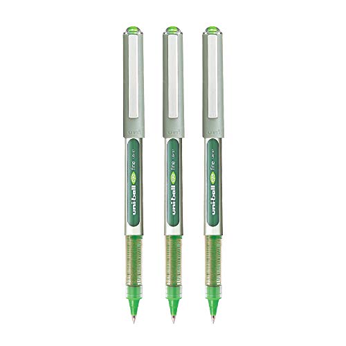 Image of uni-ball Eye UB157 0.7mm Roller Ball Pen | Light Green Ink, Pack of 3