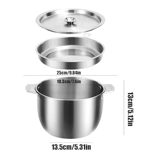 Recipiente de grasa inoxidable: evite goteos con su olla de 2 L 3