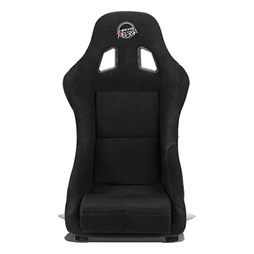 NRG Innovations NRG-FRP-303BK-PRISMA Prisma Fixed Back Bucket Racing Seat 6-Point Harnesses, Size M, Black Seat Cover,Black/Glitter,22