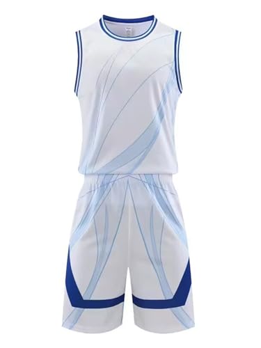 easyforever Kids Boys Basketball Uniform Set Sleeveless Tank Top With Elastic Shorts For Gym Sports Team Training