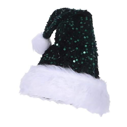 MAGICLULU Festliche Pailletten Nikolausmütze Unisex Warm Plüsch...