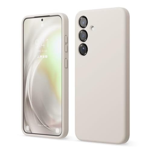 Image of elago Compatible with Samsung Galaxy S25 Plus Case, Liquid Silicone Case, Full Body Protective Cover, Shockproof, Slim Phone Case, Anti-Scratch Soft Microfiber Lining, 6.7 inch (Stone)
