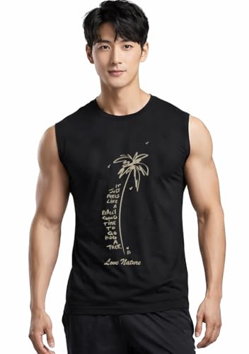 Image of JUGULAR Tank Tops Sleeveless T-Shirt for Men Gym Wear Vest Printed Stylish Round Neck Running for Sports Workout Fitness & Casual or Beach Wear