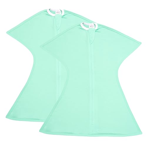 SleepingBaby Zipadee-Zip Transition Swaddle 2-Pack - Starfish Design for Self-Soothing & Better Sleep - Ideal for Rolling Babies - Classic Mint Medium (6-12 Month)