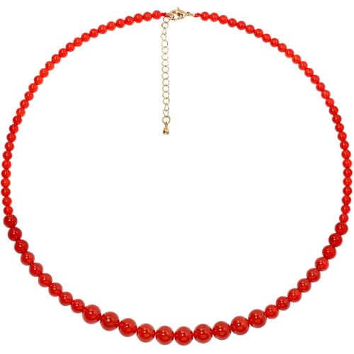 Collier de perles spirituelles en agate rouge 45,7 cm pour femme