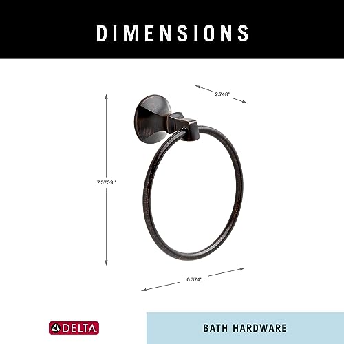 Delta 76446-RB Ashlyn Wall Mount Round Closed Towel Ring Bath Hardware Accessory In Spotshield Venetian Bronze thumb #2