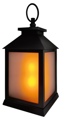 Trend Line LED Laterne schwarz 10,5 x 10,5 x 21 cm batteriebetrieben mit Timer