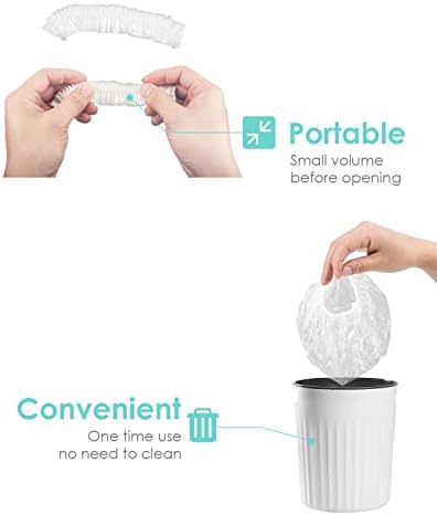 Auban Disposable Shower Caps, Plastic Clear Hair Cap