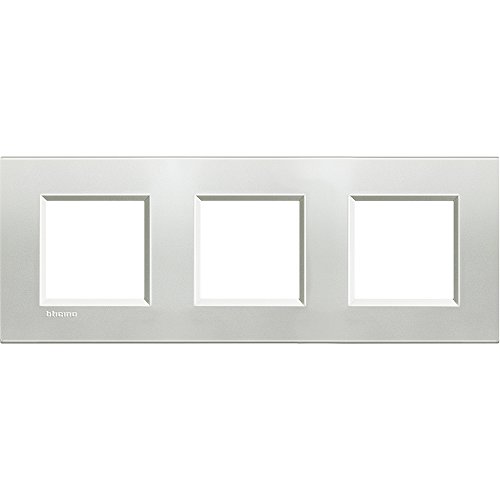 Plaque BTicino LNA4802M3AG Naturalia Argenté Finition Luxe