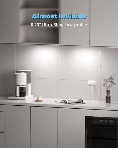 Image of ASOKO HOME Dimmable Wired Under Cabinet Lighting - 3 Pack of 12-Inch Warm White 3000K Linkable USB LED Lights for Kitchen, Desk, Sink, and Workbench