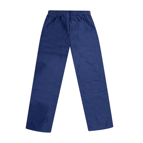 Linen Pants Men Casual Summer Drawstring Waist Beach Pants with Pockets Lightweight Vacation Linen Trousers3