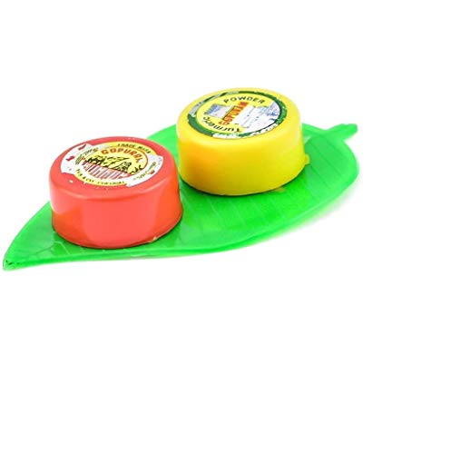 Gopuram Turmeric Powder and KumKum Leaf Set - Ideal for Hindu Pooja, Indian Rituals, Traditional Occasions and Religious Activities