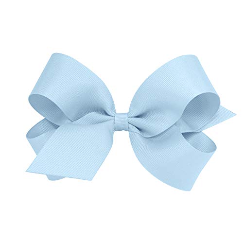 Barrette nœud à cheveux gros-grain bleu millennium avec pince crocodile