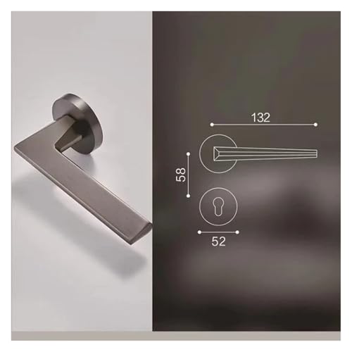 Cerradura de manija puerta gris oscuro moderna para manivela interior 5