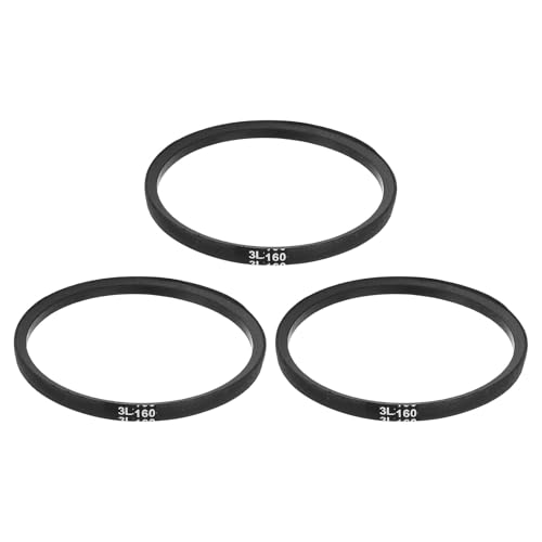 uxcell 3 Pcs 3L160 Classic Wrapped Rubber V-Belt, 16"(406mm) Outside Circumference, 3L Profile V Belt 3/8" Width 7/32" Height