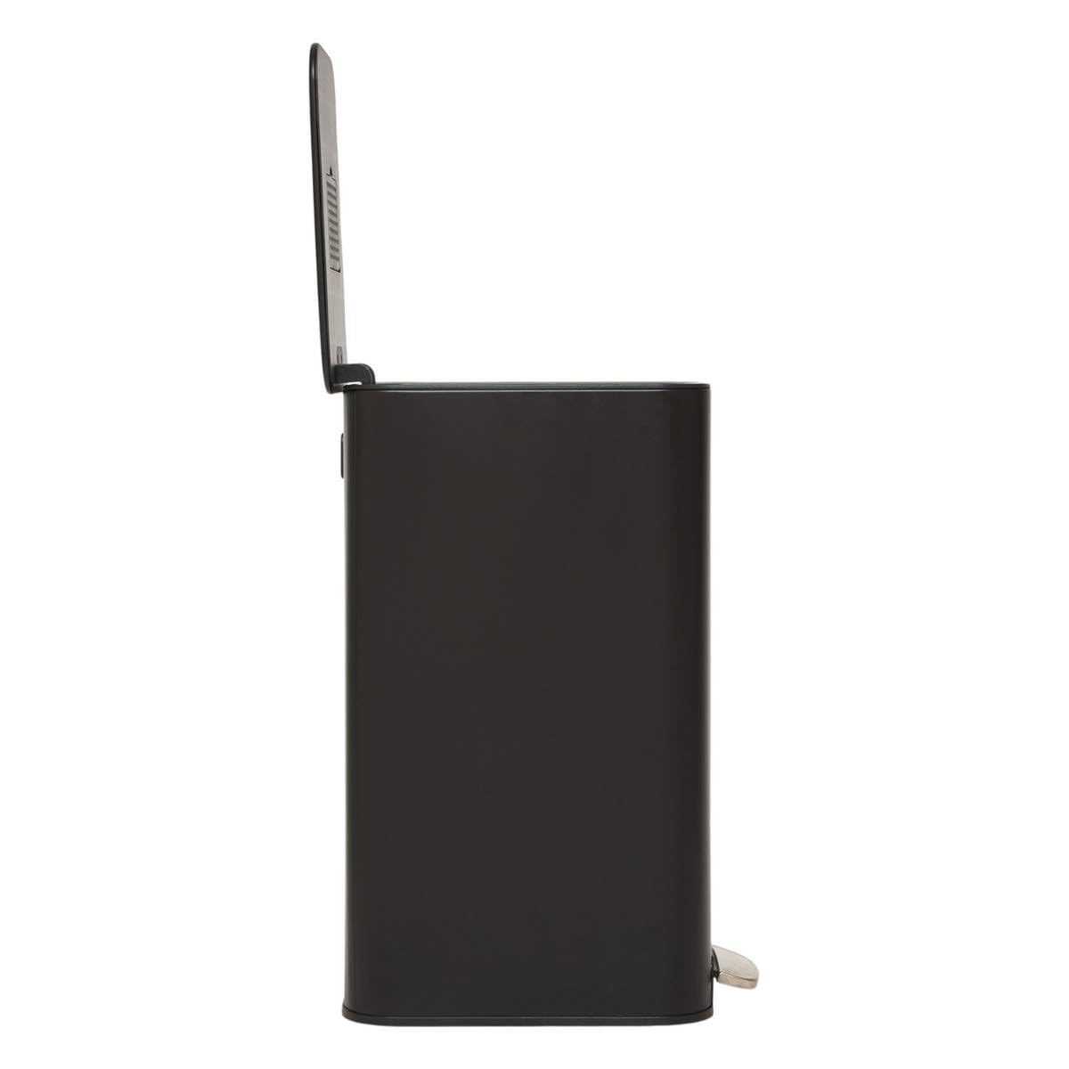 5five - poubelle slim rectangulaire à pédale delta 30l noir