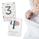 20PCS Monthly Milestone Cards Newborn Photography Props,Paper Cards for Newborn Posing Journey Birth Announcement Sign Infant Baby Boys and Girls Gift Baby Miltstone Cards