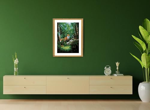 Image of RIOLIS - Fox in the Forest 2251, Animals Cross Stitch Kit 11 inchx15, Cross Stitch for Beginners & Advanced, Crossstitching Kits Adult, Counted Stitching Kits, Nature Embroidery Kit