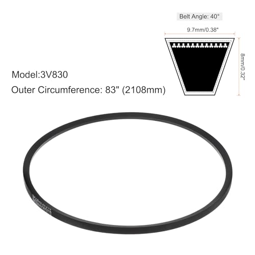 sourcing map 3V830 Rubber V Belt 2108mm Length x 9.7mm Width x 8mm Thick, Industrial Power Transmission Belt