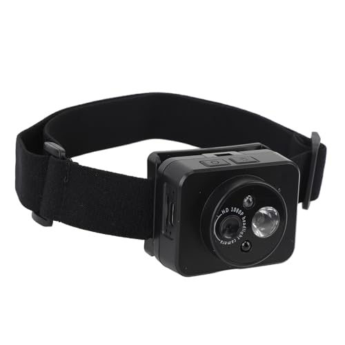 LICAEVEY Head Mounted Action Camera 1080P HD with Adjustable Smart LED Headlamp - 45 Tilt Gesture Control 2.5h Light Recording Headband Wearable Cam for Cycling Running Repair