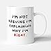 Tazza con scritta in lingua inglese "I'm Not Arguing, I'm Explaining Why I'm Right – divertente regalo di compleanno di stampa vittoriana