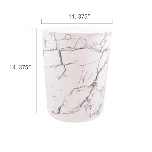 Caneca de basura para baño 5 galones plástico mármol blanco miniatura 4