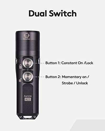 Image of RovyVon A23 G2 1000 lumens USB-C Rechargeable EDC Flashlight, 6500K Cool White 850mAh LED Pocket Flashlight Keychain, with Magnetic Pocket Clip for EDC Carry, Camping and Hiking (Gunmetal)