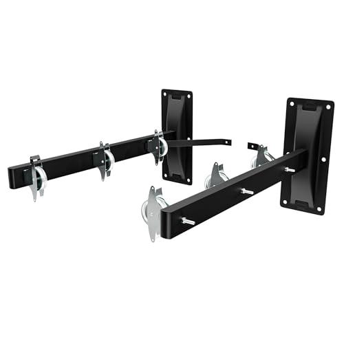 Amig - Tendedero Fijo de Pared - Tenderete de Dos Brazos - 6 Poleas de Acero Inoxidable - Soporta Gran Capacidad de Ropa Mojada - Uso Exterior - Fácil Instalación - Compacto y Duradero - 46x8x18cm