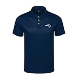 FOCO NFL Men's Officially Licensed Football Team Color Primary Logo Performance Short Sleeve Polyester Polo Shirt - New England Patriots Navy - X-Large