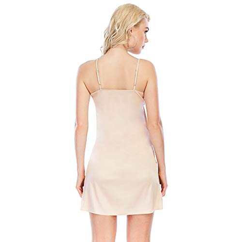 Image of Women's Long Silky Tank Top Adjustable Spaghetti Strap Camisole Slip Dress
