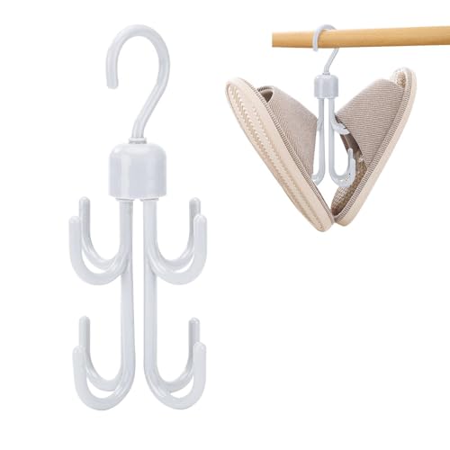 Colgador De Cinturones | Estante Giratorio de 360 Grados con Cuatro Ganchos - Organizador de Armario - para Toalla, Abrigo, Sombrero, Bufanda, Bolso Y Corbatas