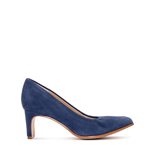 Image of Clarks Womens 26169056-blue Suede School Uniform Shoe