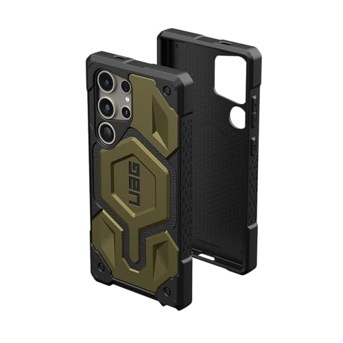 URBAN ARMOR GEAR UAG [Limited Edition] Designed for Samsung Galaxy S24 Ultra Case 6.8" Monarch Pro Forged Carbon Fiber Orange Accent, Built-in Magnet for Magnetic Charging Rugged Protective Cover