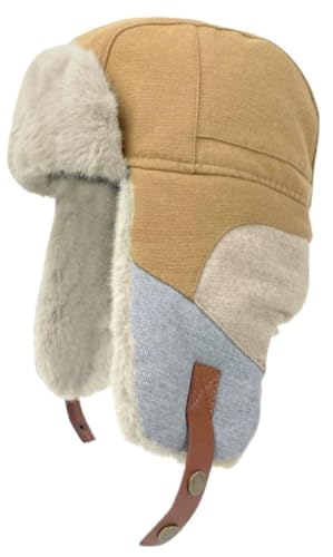 Retro Fashion Patchwork Warm Fuzzy Hat Outdoor Casual Ear Protection Cap Light Windproof Durable Hat for Unisex 2025