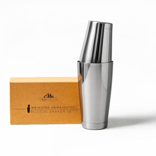 Comparison: Best Boston Cocktail Shaker 4 A Bar Above Professional Boston Shakers Set 18 oz Weighted and Unweighted Stainless Steel Cocktail Shaker Set for Bartenders, Premium 304 Steel Bar Shaker, Essential Bartending Tools for Mixing Drinks