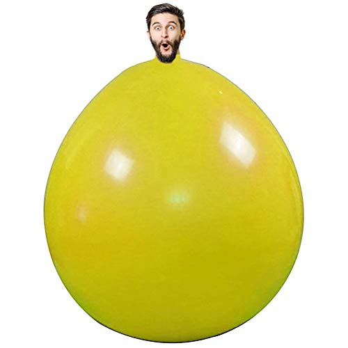 shenruifa 72 inch Human Balloon Round Climb In Balloon Thick Latex Balloon for Wedding Birthday Event Decor (yellow)