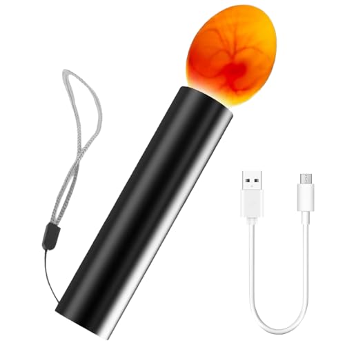 Hühnerei-Lampe dunkel Hühnereier LED Eiertester mit Akku und USB-Ladegerä