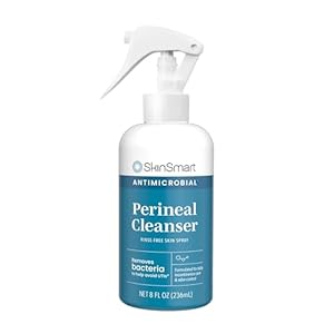 SkinSmart Antimicrobial Perineal Cleanser, Ideal for Incontinence Care and Postpartum, Removes Bacteria, 8 oz Spray