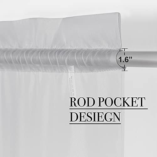 Image of NICETOWN Sheer Curtains for Bedroom, Rod Pocket Soft Voile Sheer Panels Decorative Draperies Lightweight & Airy for Flat /Apartment, 60 inch W by 63 inch L, 2 Panels, Light Grey