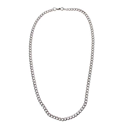 BANGNA Mens Heavy Military Acier Inoxydable Gourmette Collier Hip-Hop Plat Cubain Lien Chaîne Cover