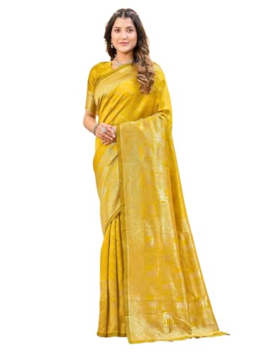 Image of SIRIL Women's Banarasi Silk Saree Pure Silk Saree With Unstitched Blouse Piece
