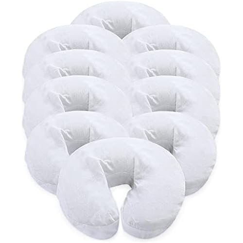 London Linens Pack of 10, Premium Extra Thick 100% Cotton Flannel Massage Tables Face Cradle Covers Cozies Fitted - Includes 10 pcs (White)