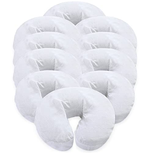 London Linens Pack of 10, Premium Extra Thick 100% Cotton Flannel Massage Tables Face Cradle Covers Cozies Fitted - Includes 10 pcs (White)