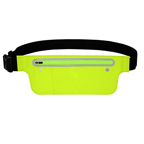 HAPPYSPORT Slim Running Belt Fanny Pack,Waist Pack Bag for Hiking Fitness Cycling Workout Gym,Reflective Runners Belt Jogging Pocket Belt,Travelling Money Phone Holder for Running (F)