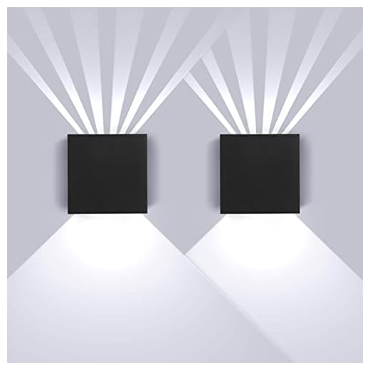 SISVIV 2 x 8W Lampara de Pared Interior Exterior LED IP65 Impermeable Luz de Pared Moderna Aplique Ajustable para Balcón Dormitorio Pasillo Blanco Frío 6000K