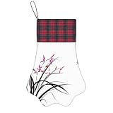 Calcetines de Navidad con estampado de mariposas florales para mascotas, decoraciones de Navidad, chimeneas, medias colgantes para vacaciones familiares